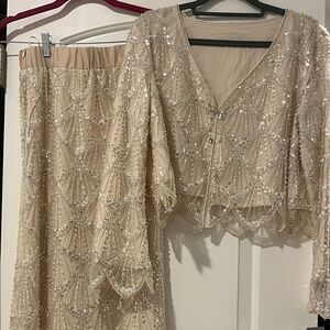 Elegant Sequin Embellished Two-Piece Set